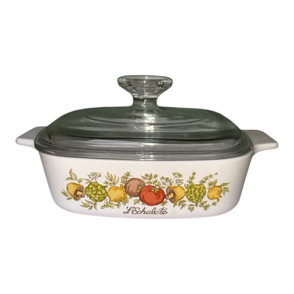 Corning Ware Spice Of Life L' Echalote Casserole Dish A-1-B  1 Liter CHIPPED